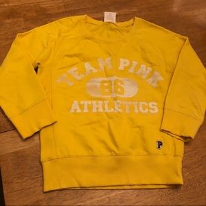 Pink graphic sweatshirt with pup patch nice Sz M